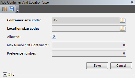 add container and location size
