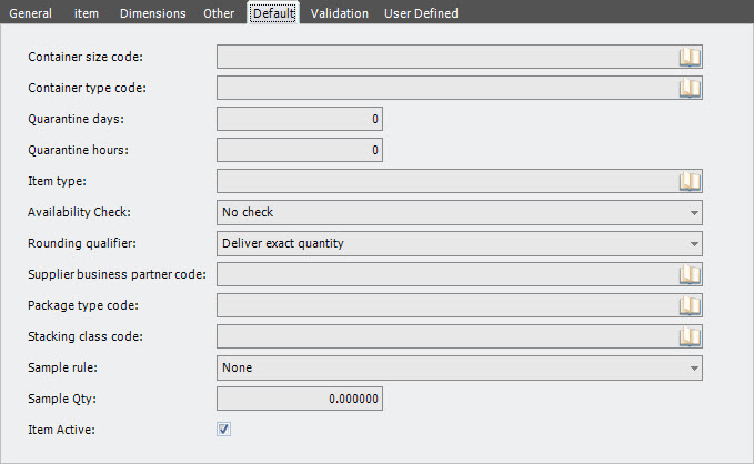 add item default tab