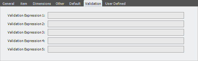 add item validation tab