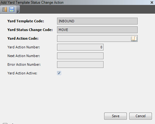 add yard template status change action