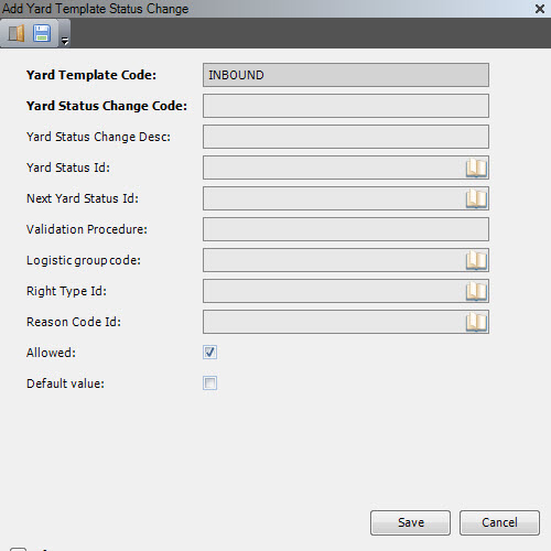 add yard template status change