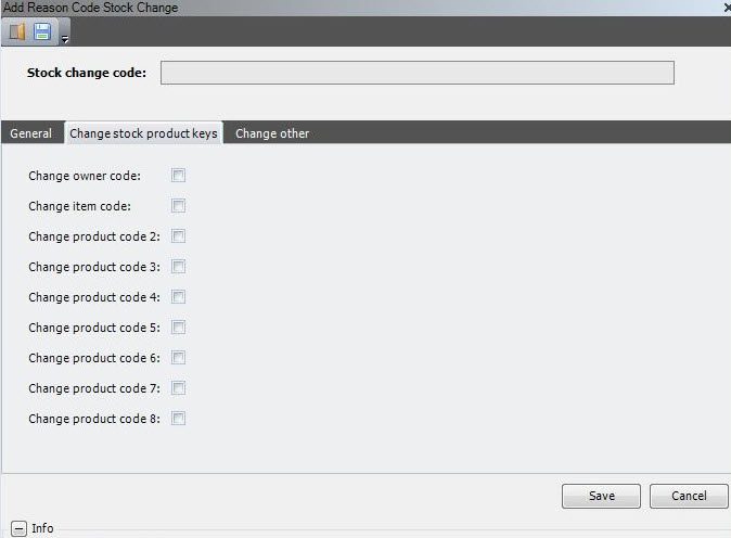 Add Reason Code_Change Stock Product Key