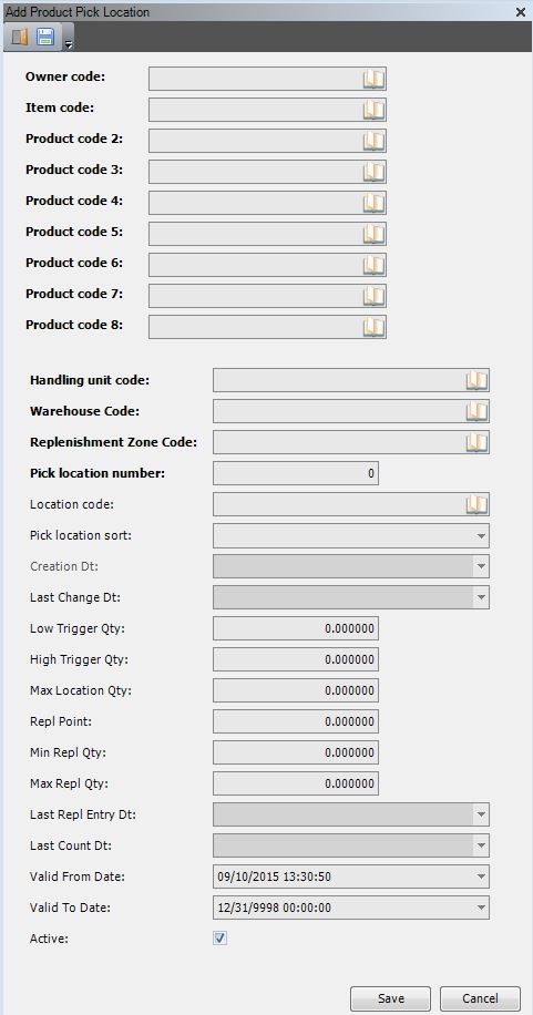 Add Product Pick Location