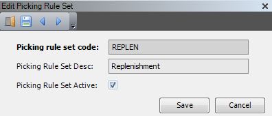 Edit Picking Rule Set